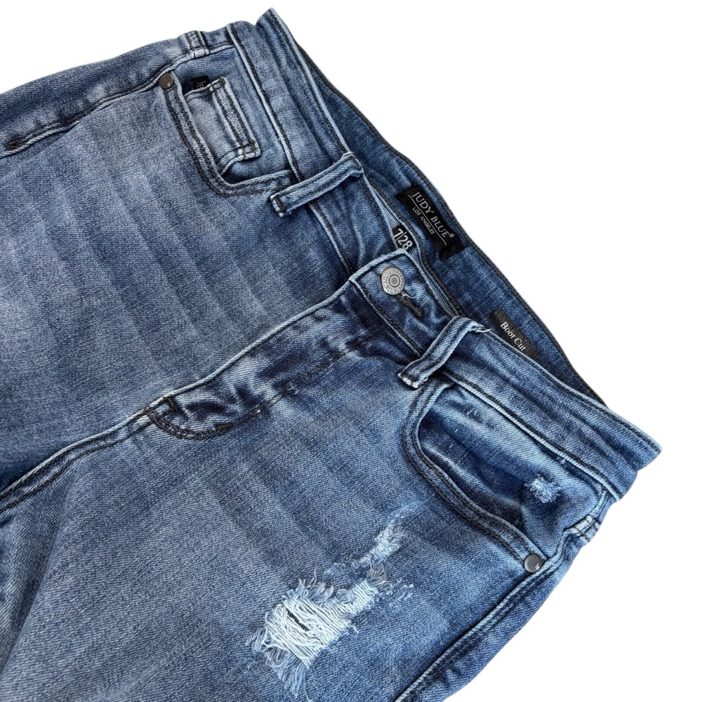Judy Blue Boot Cut High Rise Distressed Blue Jeans, Women’s Size 7/28 - Picture 5 of 10
